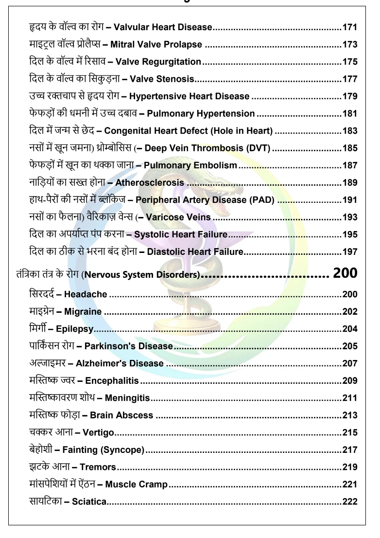 Diagnostic Test Guide का विषय-सूची पृष्ठ 9