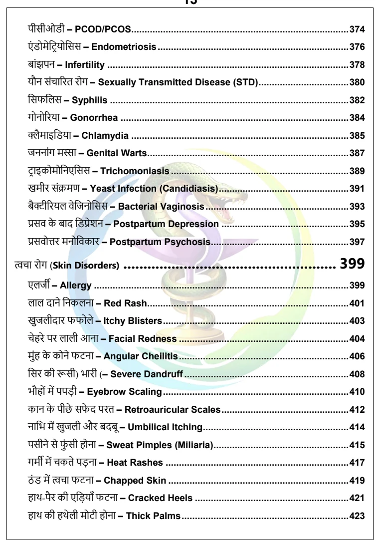 Diagnostic Test Guide का विषय-सूची पृष्ठ 13
